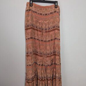 Boho 100% Silk Maxi Skirt